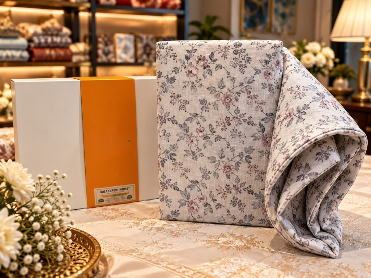 Luxury Floral Bedding Gift Box – 4 Piece Premium Bedsheet & Duvet Cover Set