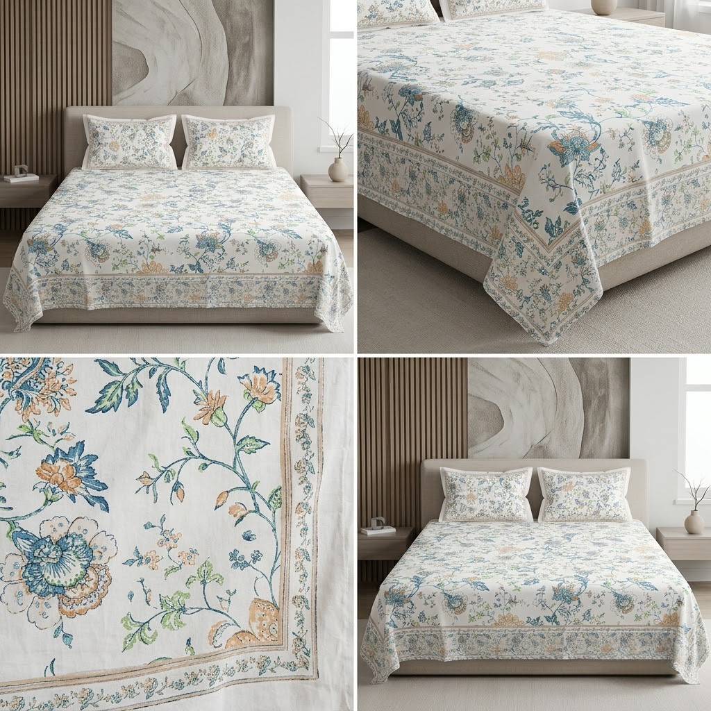 Designer Prints King Size Bedsheet | Micro Soft Cotton Size 108 By 108 Inch | Product Code :- 55B75RKEH