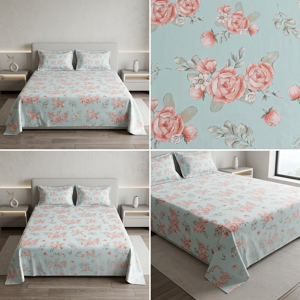 Designer Prints King Size Bedsheet | Micro Soft Cotton Size 108 By 108 Inch | Product Code :- 55B75RKEH