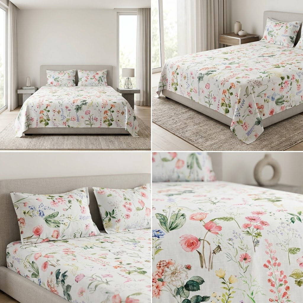 Designer Prints King Size Bedsheet | Micro Soft Cotton Size 108 By 108 Inch | Product Code :- 55B75RKEH