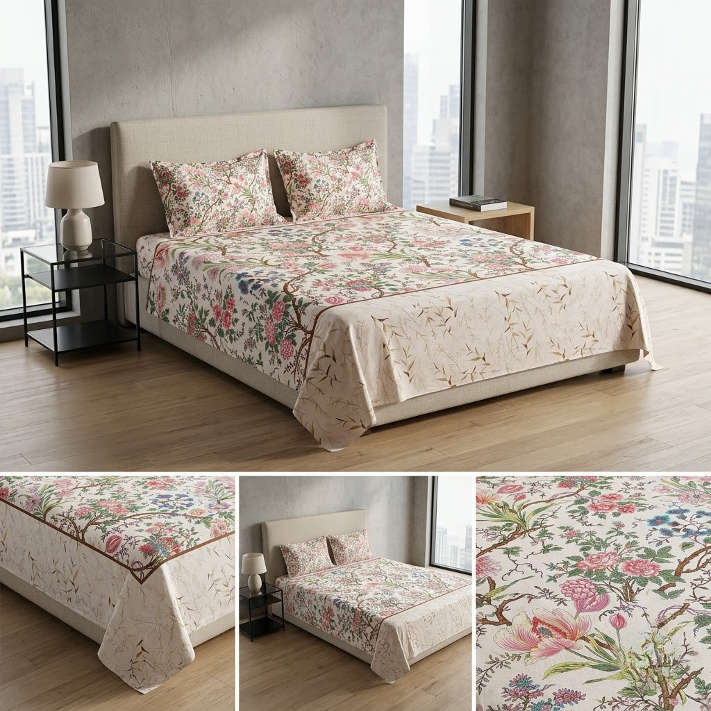 Designer Prints King Size Bedsheet | Micro Soft Cotton Size 108 By 108 Inch | Product Code :- 55B75RKEH