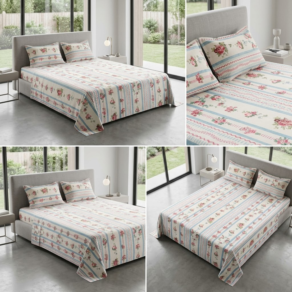 Designer Prints King Size Bedsheet | Micro Soft Cotton Size 108 By 108 Inch | Product Code :- 55B75RKEH