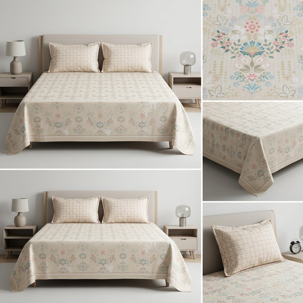 Designer Prints King Size Bedsheet | Micro Soft Cotton Size 108 By 108 Inch | Product Code :- 55B75RKEH