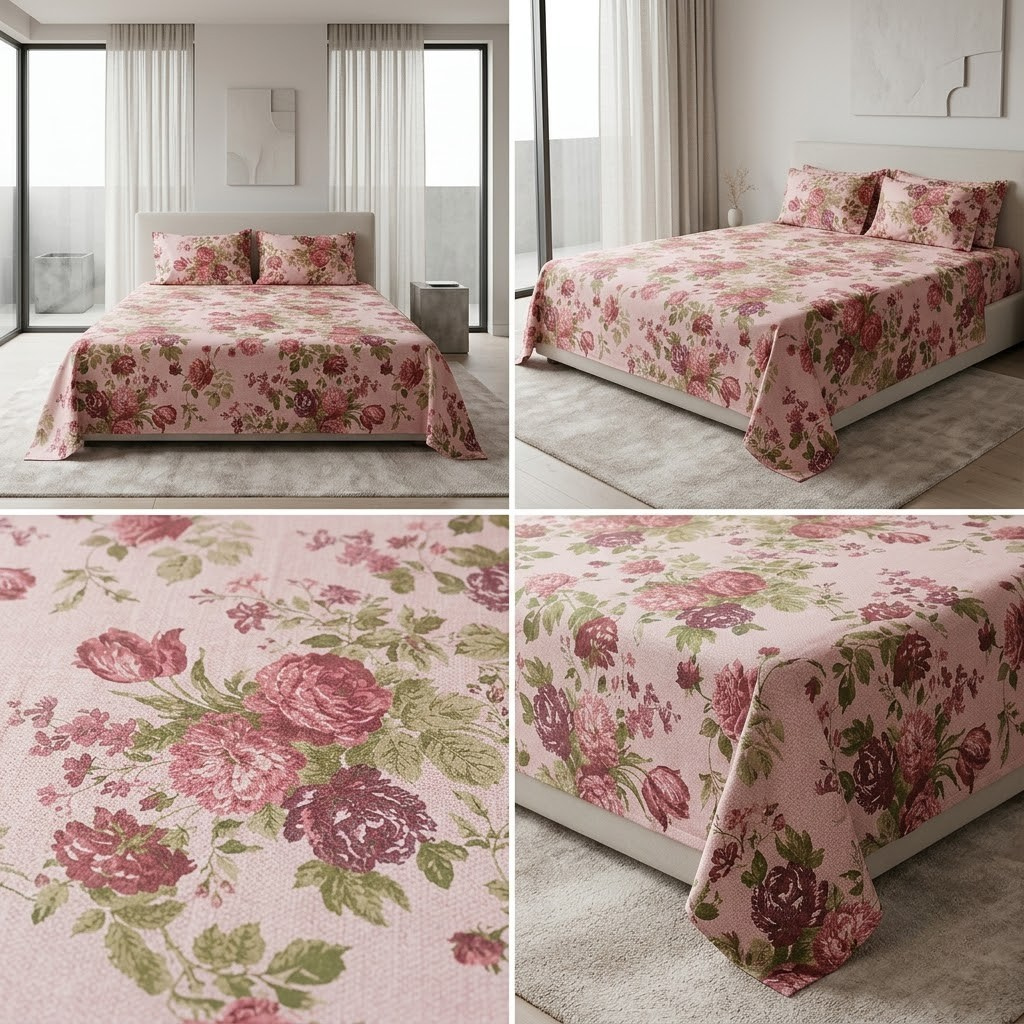 Designer Prints King Size Bedsheet | Micro Soft Cotton Size 108 By 108 Inch | Product Code :- 55B75RKEH