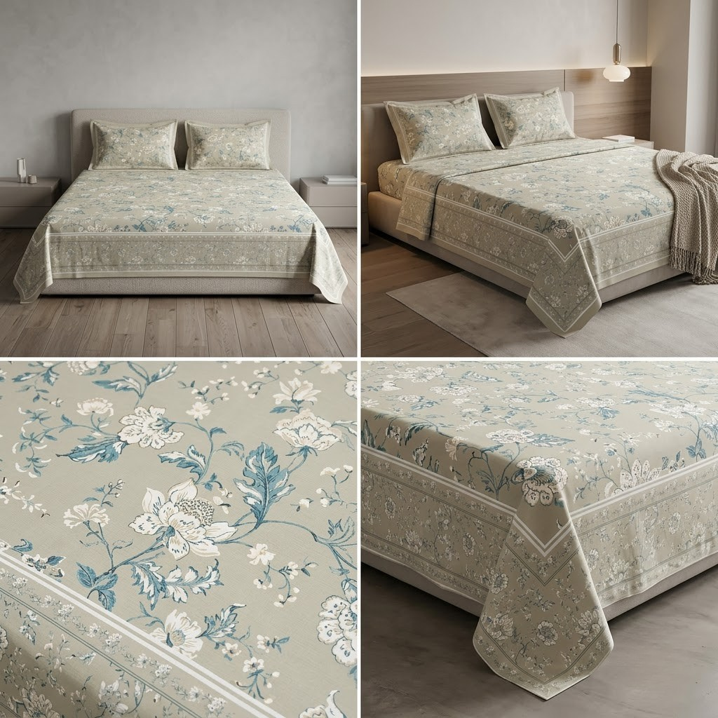 Designer Prints King Size Bedsheet | Micro Soft Cotton Size 108 By 108 Inch | Product Code :- 55B75RKEH