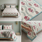 Zariya Heritage Khadi Bedcover – 100 × 108 Inches