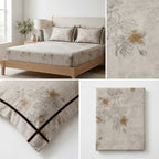 Victorian Print Premium Slub Cotton King Size Bedsheet