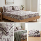 Victorian Print Premium Slub Cotton King Size Bedsheet
