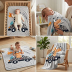 Plush Baby Blanket – 110 × 140 cm | Cute Cartoon Designs