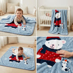 Plush Baby Blanket – 110 × 140 cm | Cute Cartoon Designs