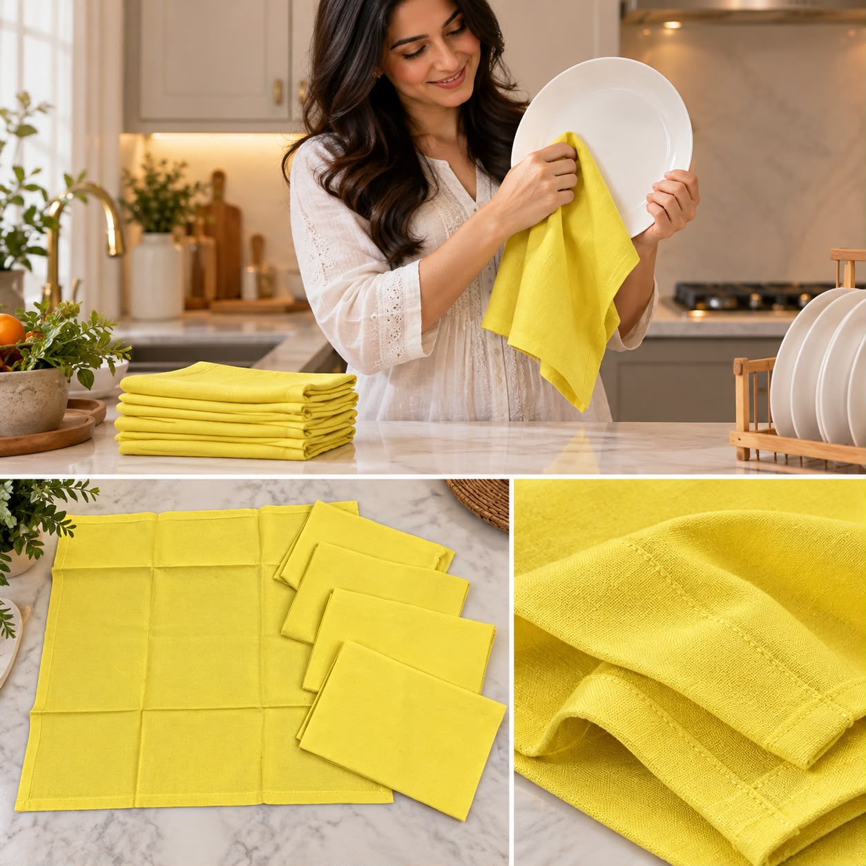 Kitchen Napkins – 6 Pcs Set | Soft & Reusable Multipurpose Kitchen Towels