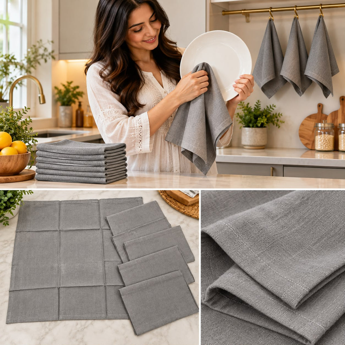 Kitchen Napkins – 6 Pcs Set | Soft & Reusable Multipurpose Kitchen Towels