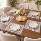 Leather Texture Dining Table Placemats – 6 Pcs Set | 12 × 18 Inches