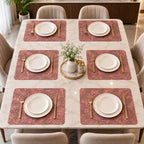 Leather Texture Dining Table Placemats – 6 Pcs Set | 12 × 18 Inches