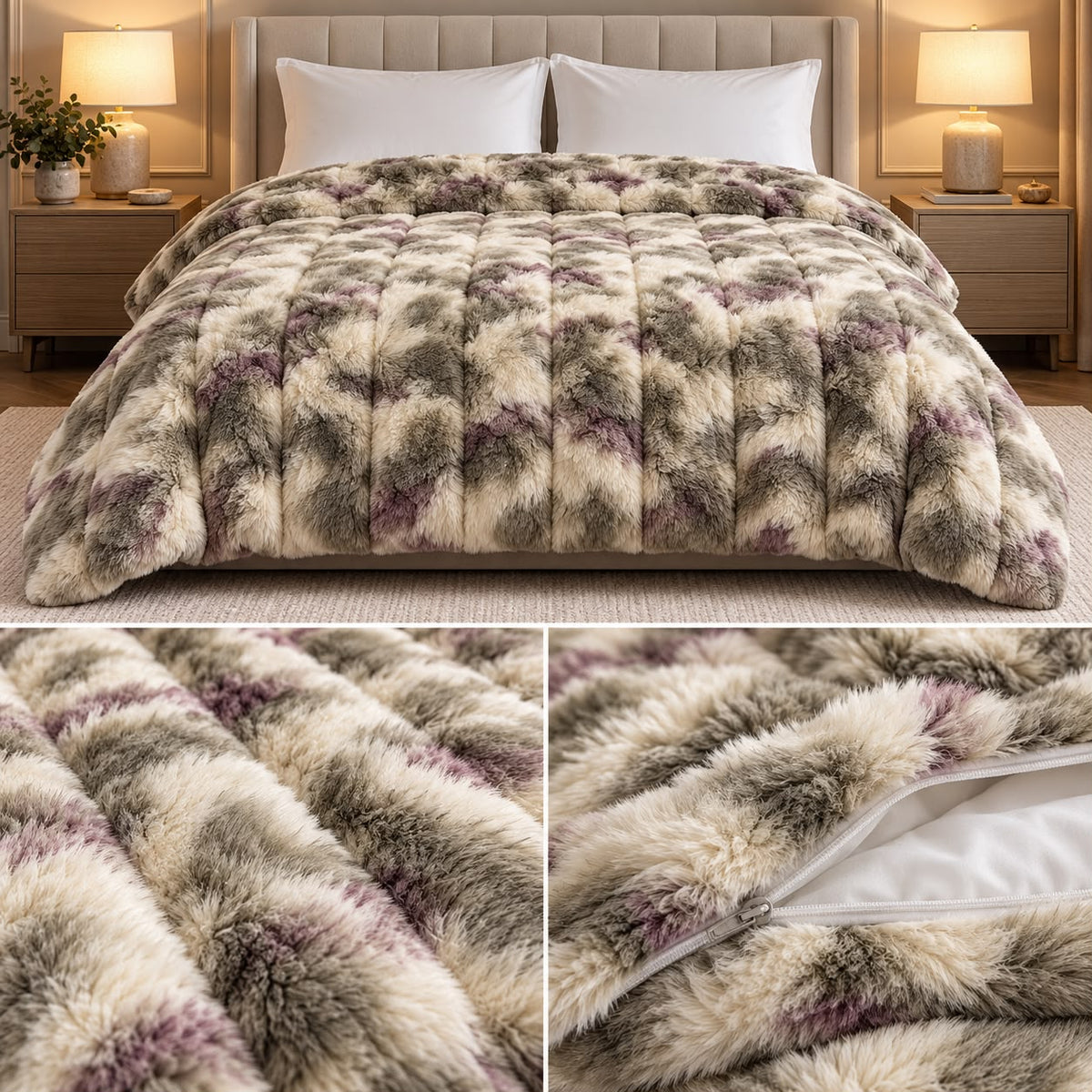 Rabbit Fur Duvet Cover Cum Blanket – 1000 GSM | Double Bed