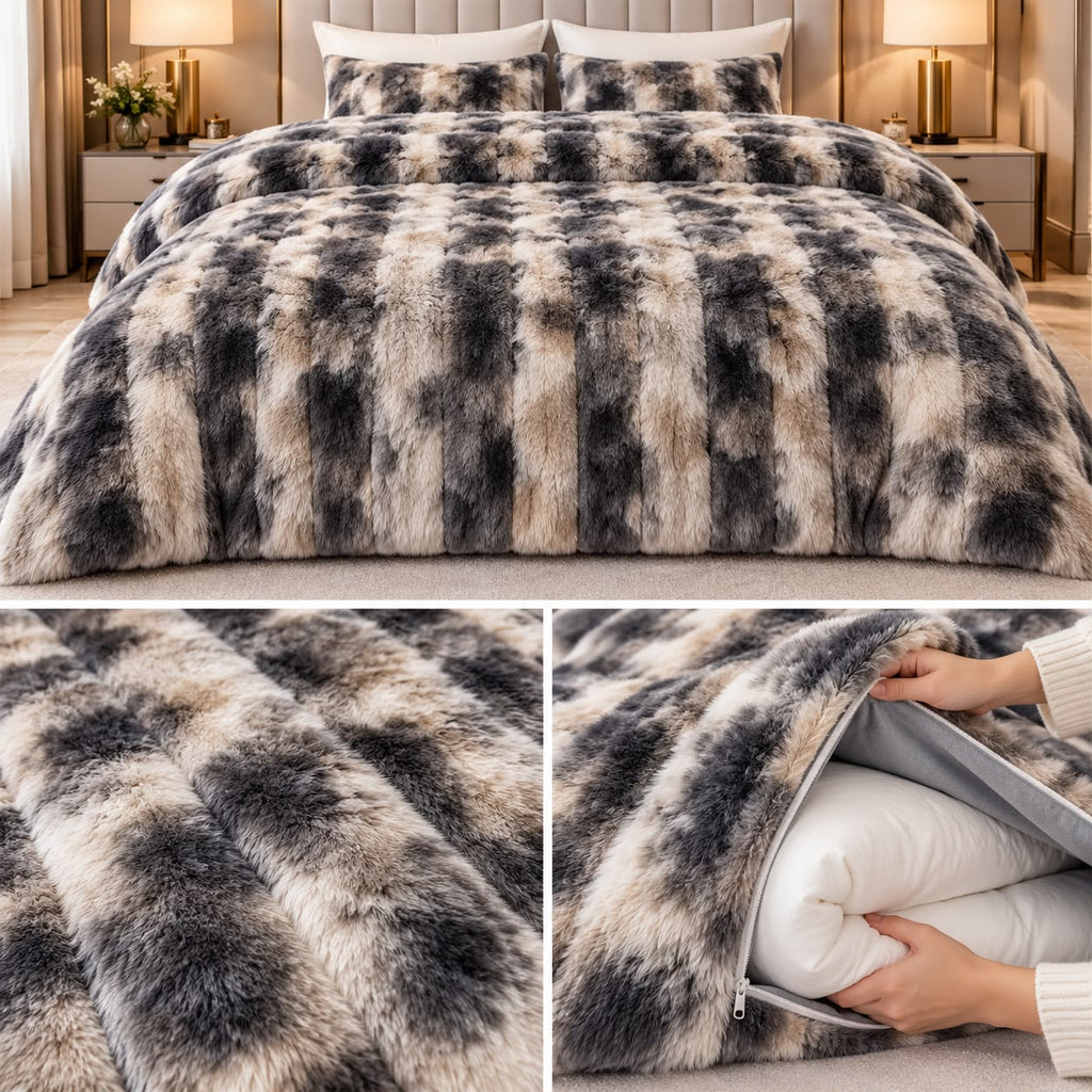 Rabbit Fur Duvet Cover Cum Blanket – 1000 GSM | Double Bed