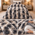Rabbit Fur Duvet Cover Cum Winter Blanket – 1000 GSM | Single Bed
