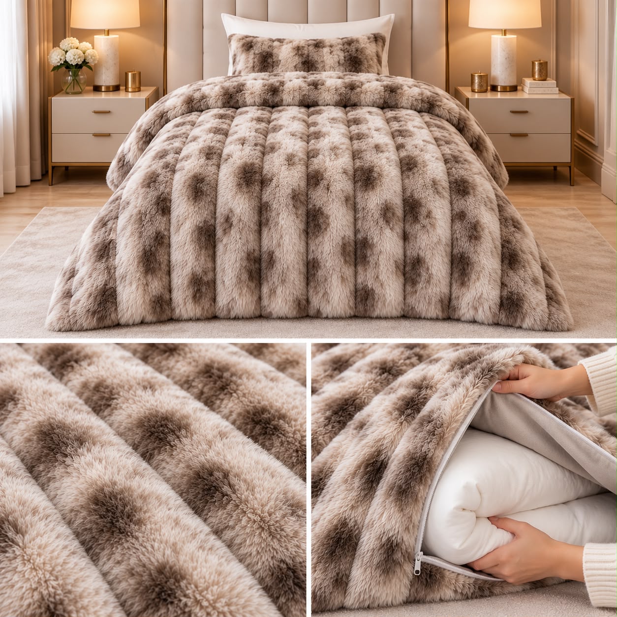 Rabbit Fur Duvet Cover Cum Winter Blanket – 1000 GSM | Single Bed