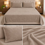 Ultra Soft Winter Bedsheet Set – King Size 3 Pcs | Luxury Textured Plain Bedsheet