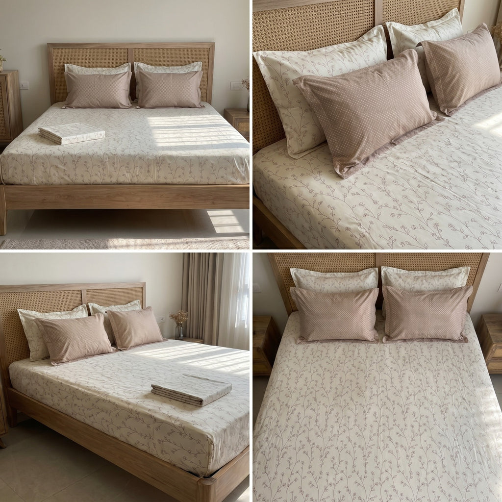 Luxury French Bedsheet With 4 Pillow Covers
