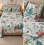 British Rose Bedsheet with Quilted Pillow Covers – Super King Size Product Code :- 55B108RKEH
