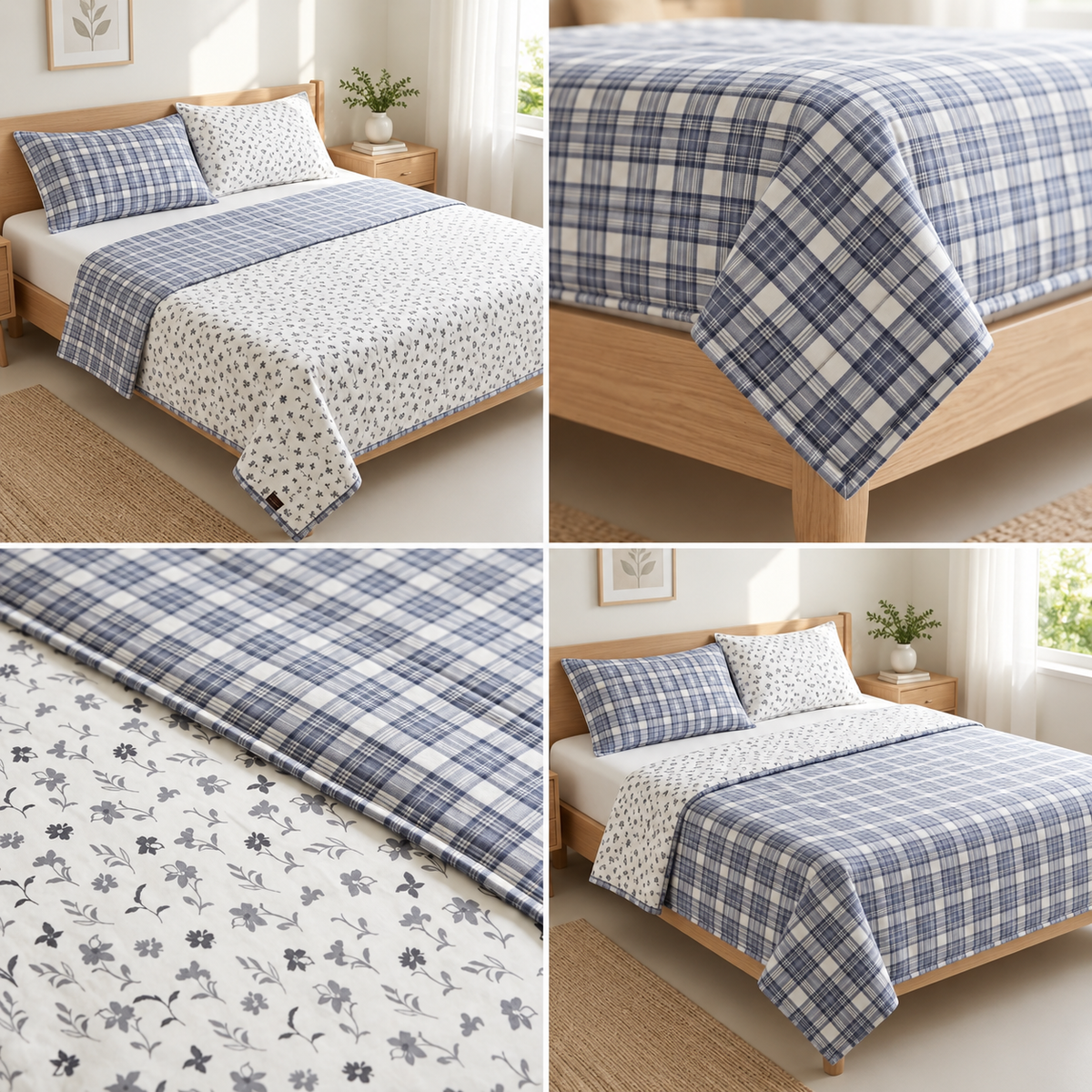 Double Reversible Muslin Dohar – 350 Thread Count | Premium Summer Comfort Product Code :- 55B155RKEH