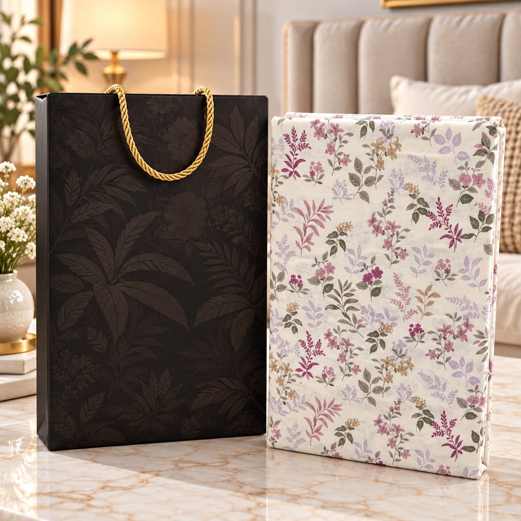 Luxe Premium Printed Bedsheet Gift Set – King Size 3 Pcs