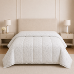 Premium Floral Print Comforter with Lace Border - Double bed Product Code :- 55B185RKEH