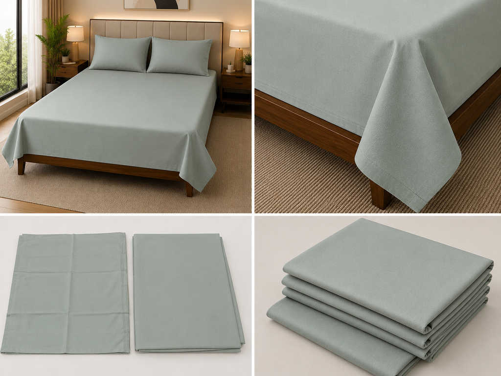 King Size Satin Bedsheet Set – 108×108 Inches | 3 Pcs with 2 Matching Pillow Covers | Product Code :- 55B135RKEH