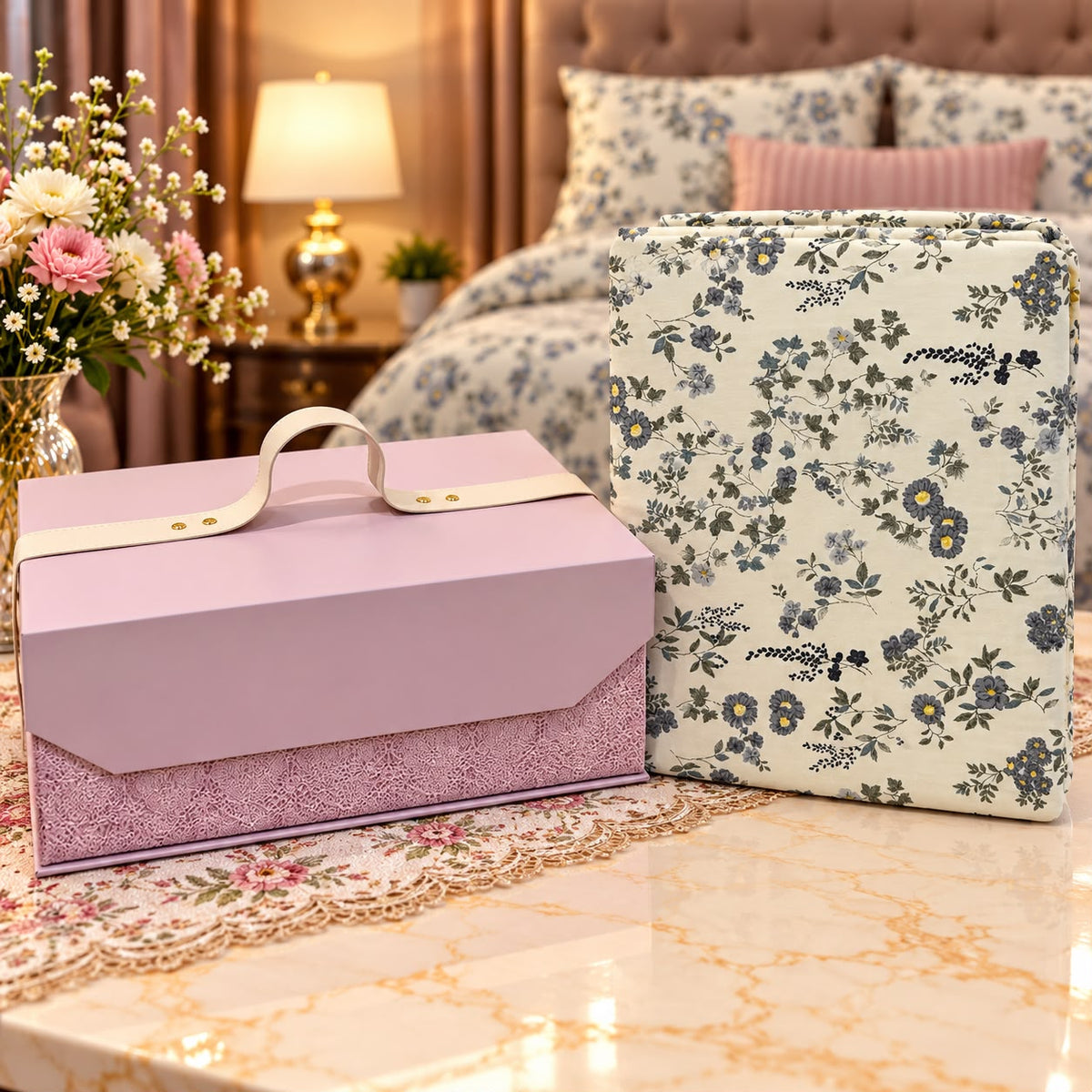 Luxury Floral 4-Piece Duvet Cover Gift Set – Premium King Size Bedding Collection