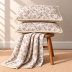 Vintage English Garden Floral Bedsheet Set with Elegant Lace Pillow Covers – 3 Pcs