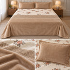 Premium English Garden Floral Winter Bedsheet Set – King Size 3 Pcs | Elegant Cotton Feel Designer Bedsheet