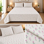 Blush Petal Cotton Bedsheet Set – King Size 3 Pcs Soft Like Butter