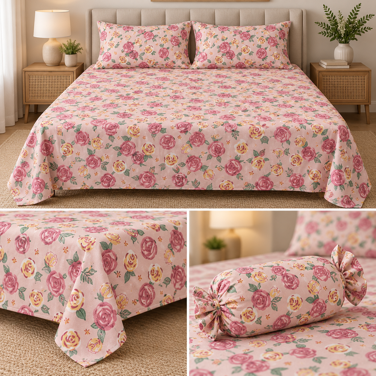 Botanical Candy Pack Flat Bedsheet Set – King Size Product Code :- 55B65RKEH