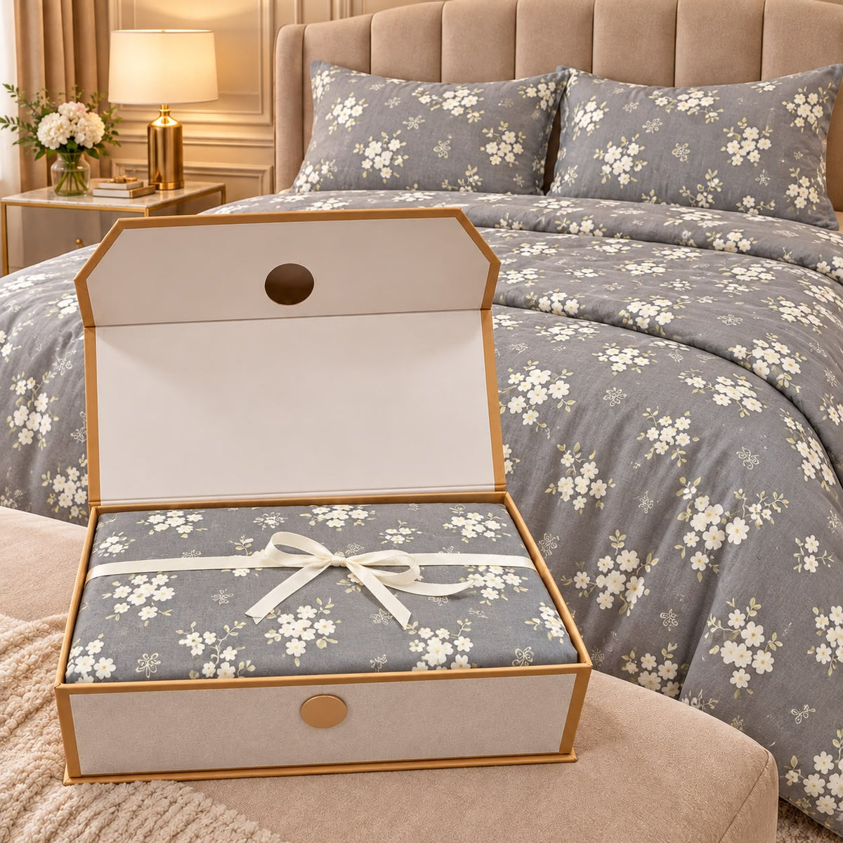 Premium Elia Luxury Bedsheet Gift Box – 3 Piece King Size Bedsheet Set