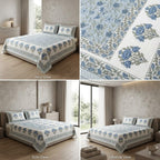 Heritage Block Print Cotton Bedsheet Set – King Size 3 Pcs