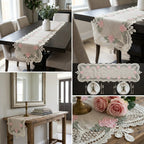Premium Floral Lace Turkish Table Runner (70 x 16 Inches)