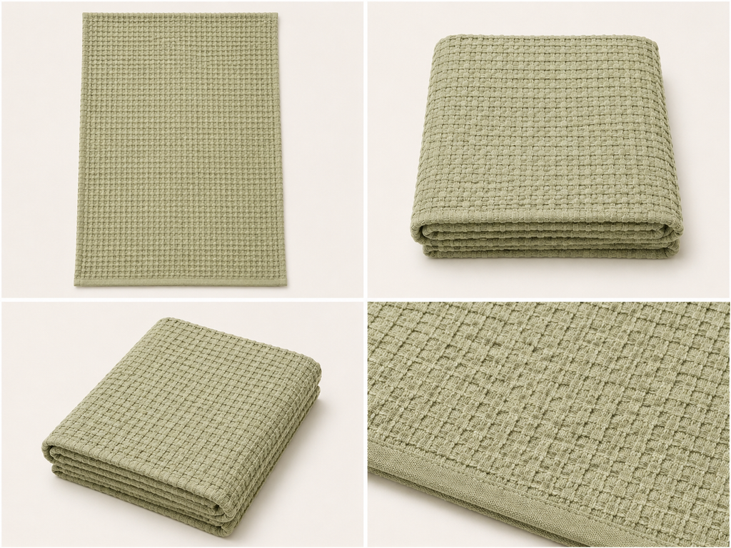 Bamboo Cloud Textured Waffle Bath Towel – 70 × 140 CM | Bamboo Cotton