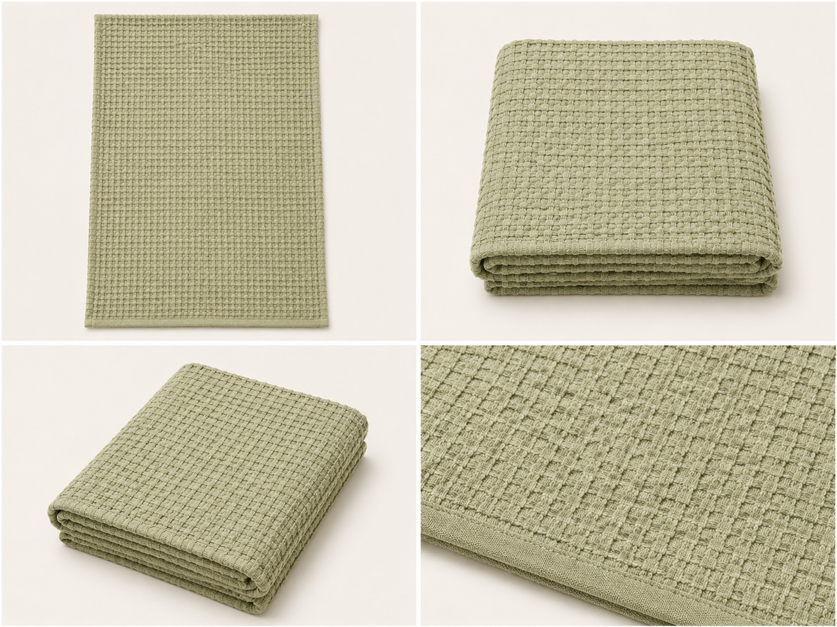 Bamboo Cloud Textured Waffle Bath Towel – 70 × 140 CM | Bamboo Cotton