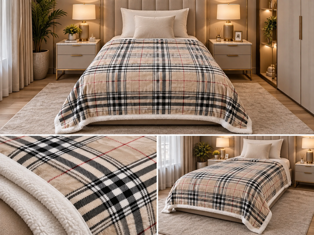 European Inspired Sherpa inside  Blanket –  Single Product Code :- 55B165RKEH