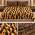 Wild Safari Luxury Animal Print Thick Cotton Bedsheet Set – King Size 3 Pcs
