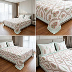 Heritage Block Print Cotton Bedsheet Set – King Size 3 Pcs