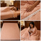 Premium Plain Mulmul Dohar with Lace Border - Double Bed