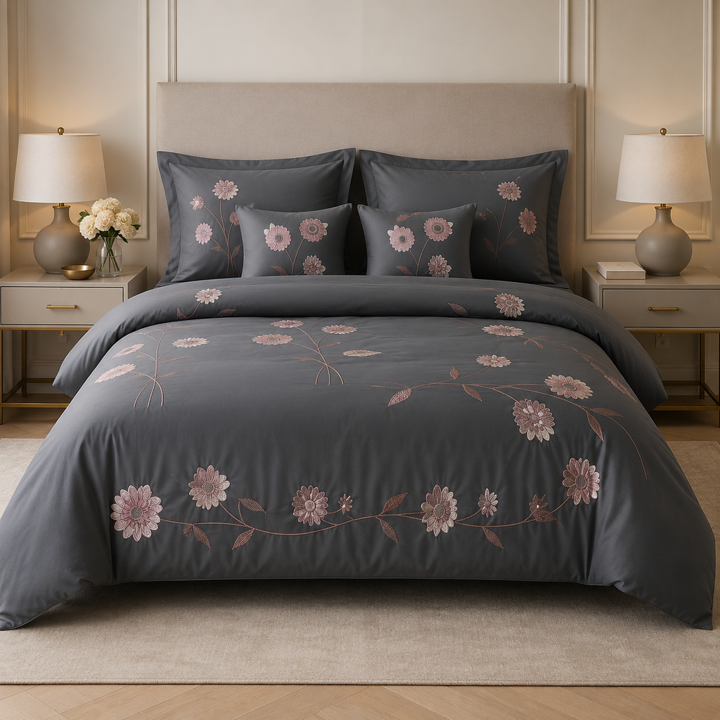 Luxury Embroidery Comforter Set – 6 Piece King Size Product Code :- 55B316KEH