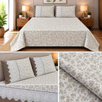 English Meadow Lace Cotton Bedsheet Set – King Size 3 Pcs