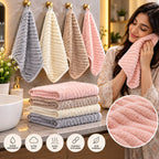 Ribbed Stripe Ultra-Soft Hand Towel | Premium Absorbent & Quick Dry