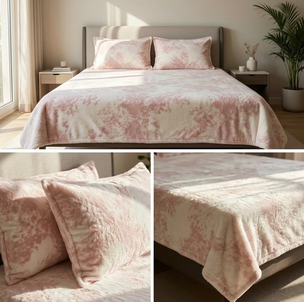 Embossed Winter Bedsheet Set – Ultra Soft & Cozy King Size (3 Pcs)