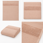 Luxe Pocket Waffle Terry Cotton Bath Towel – 75 × 150 CM | Textured Designer Bath Towel