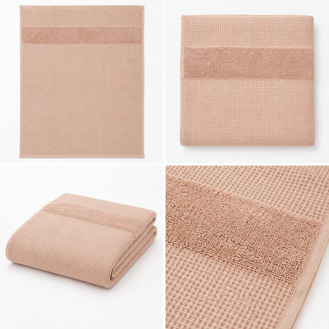 Luxe Pocket Waffle Terry Cotton Bath Towel – 75 × 150 CM | Textured Designer Bath Towel
