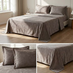 Warm Embossed Rose Floral Fitted Bedsheet Set – King Size (3 Pcs)